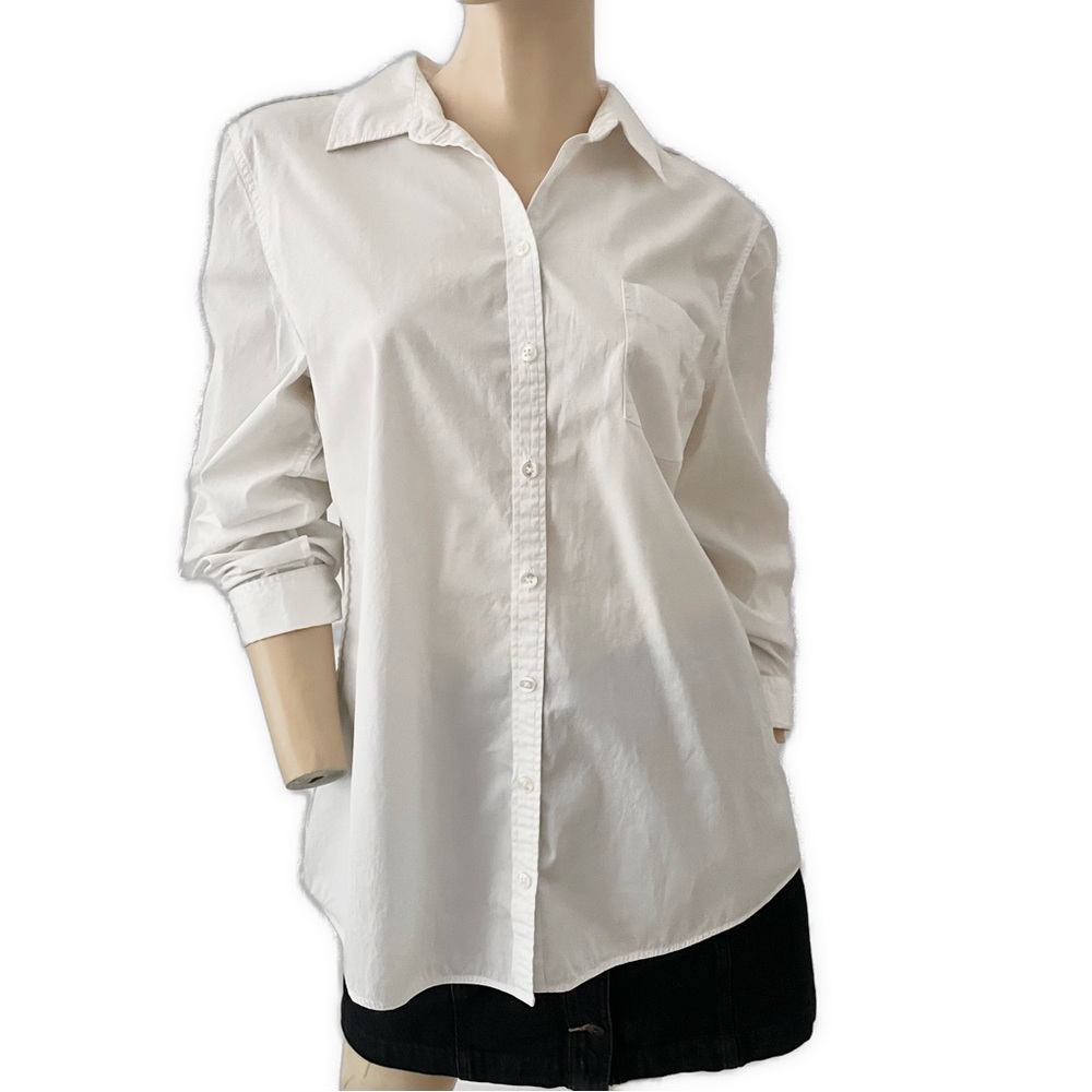 Banana Republic- Crisp White Button-Down Blouse- XL